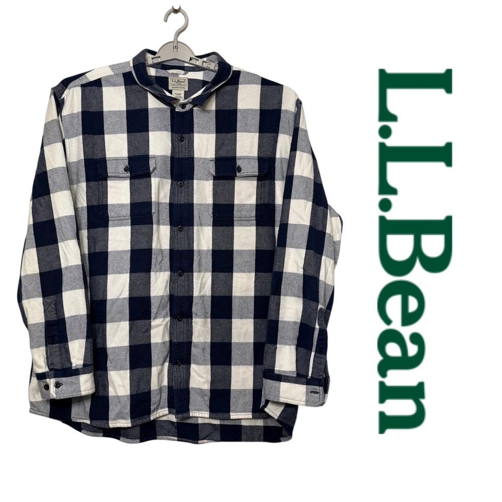 L.L. Bean 100% Organic Cotton Plaid Flannel Button Up Shirt Men's XXXL‎ 3XL